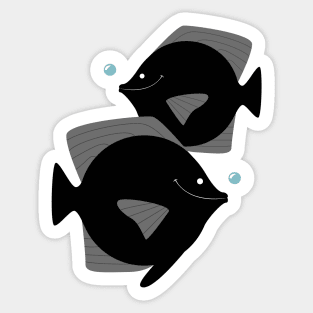 Happy Black Fish Sticker